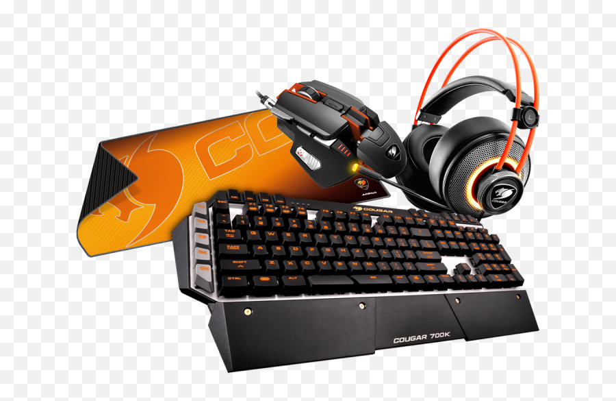 Cougar Jason Gaming Peripheral Bundle - Mouse Keyboard Headset Mouse Mat Save 50 Gaming Headset Keyboard And Mouse Bundle Orange Png,Keyboard And Mouse Png