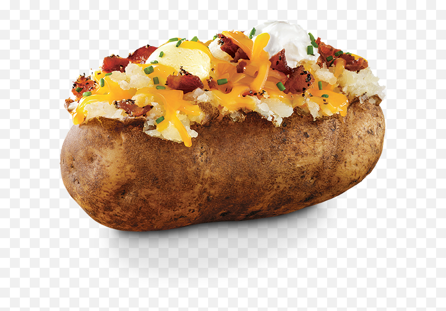 Baked Potatoes - Baked Potato With Onion Sour Cream And Bacon Png,Potatoes Png