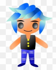 Punk Dude Guy Blue - Clip Art png