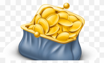 Cropped - Gold Coin Bag Png