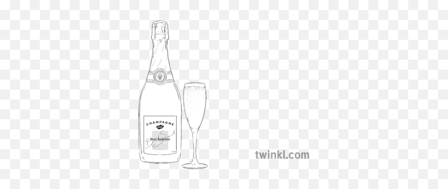 Champagne Bottle And Glass Alcohol Bubbly Drink Beverage - Glass Bottle Png,Champagne Bottles Png