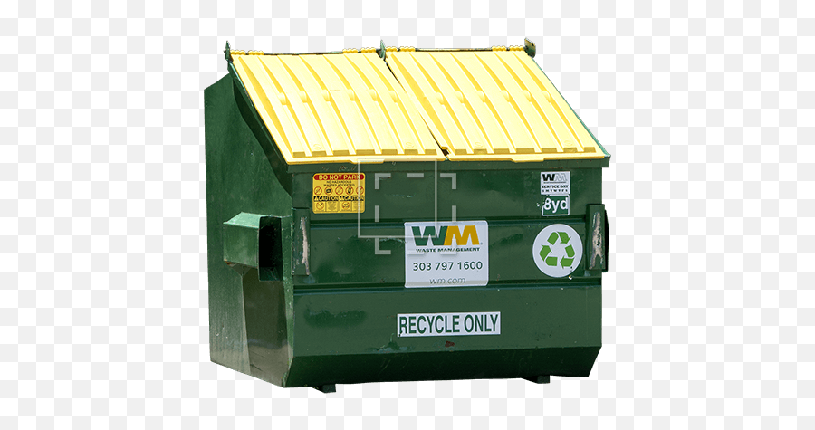 Green Recycle Dumpster - Green And Yellow Recycling Dumpsters Png,Dumpster Png