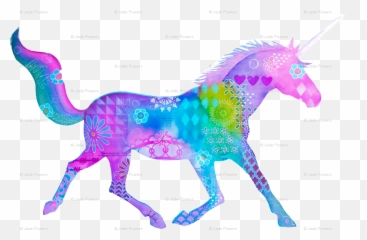 Download Mixed Media Colorful Unicorn - png