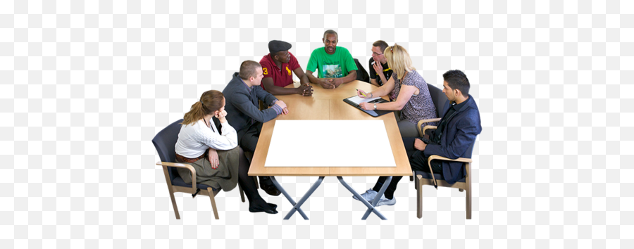 Disabled People And Transparent Png - Table,People Sitting At Table Png