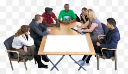 Disabled People And Transparent Png - Table,People Sitting At Table Png
