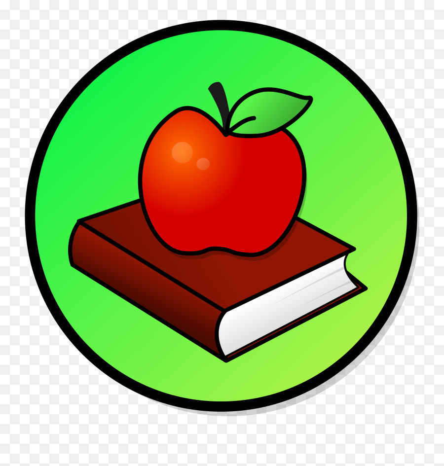 Transparent Apple And Book - Apple With Books Clipart Png,Apple Clipart Transparent