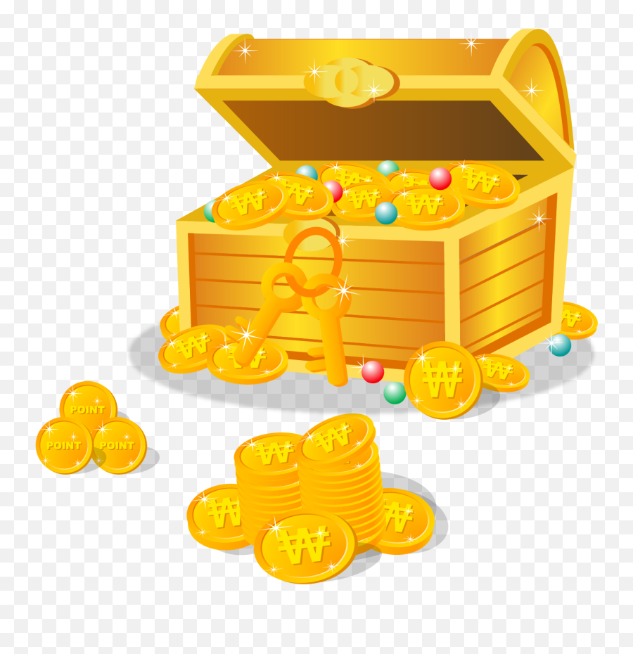 Buried Treasure Gemstone - Stock Vector Gold Coin Box Png Gold Coin Box Png,Crate Png