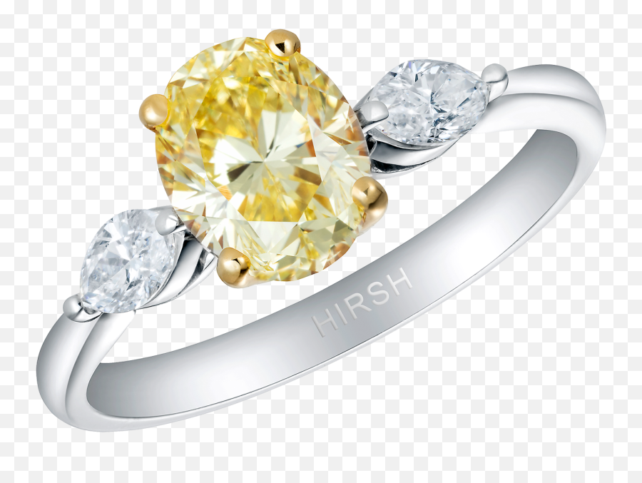 Trio Fancy Intense Yellow Diamond Ring - Ring Png,Yellow Diamond Png