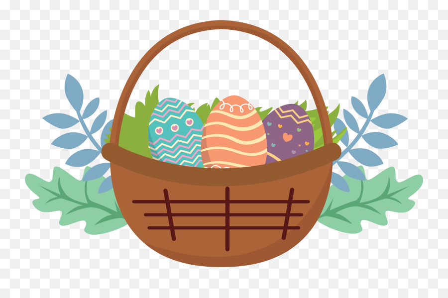 Easter Egg Basket Leaf Flat Icon - Storage Basket Png,Corel Photo Paint Icon