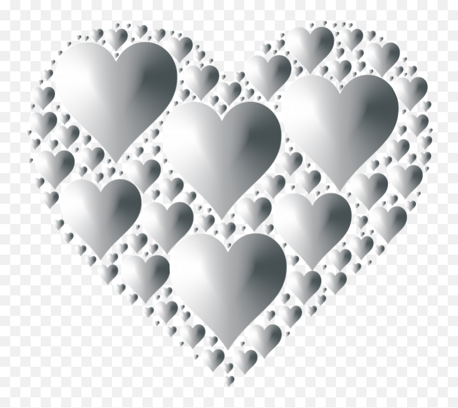 Download Hd Silver Hearts Png - Black Hearts No Backgrounds,White Hearts Png