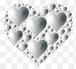 Download Hd Silver Hearts Png - Black No Backgrounds