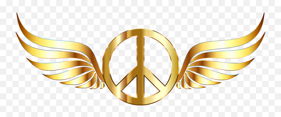 Png Gold Peace Sign Wings No Background - Transparent Background Wings Logo Png,Gold Wings Png