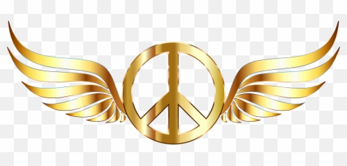 Png Gold Peace Sign Wings No Background - Transparent Background Wings Logo Png,Gold Wings Png