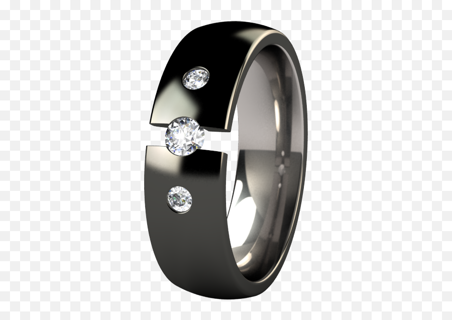 Lunar Tension Set With Side Stones - Black Green Titanium Wedding Ring Mens Png,Wedding Icon Set Free