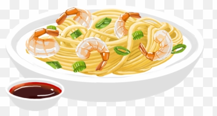Wasabi Flavored Prawns With Soba Noodles - Bowl png