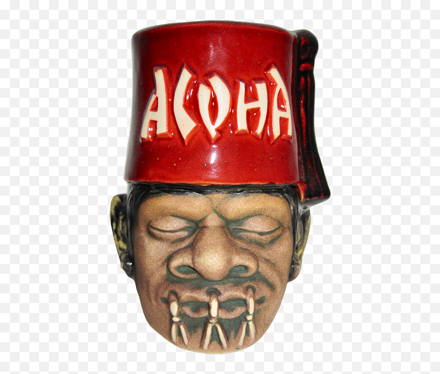 Shrunken Shriner - Mahalo Tiki Red Fez Aloha Edition The Aloha Tiki Shrunken Head Mug Png,Fez Icon