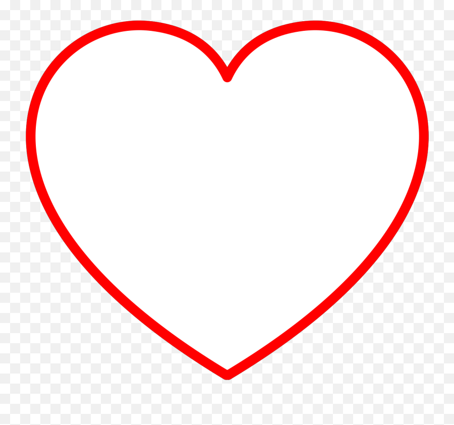 Red Heart Outline Clip Art Free Image - Big Red Heart Outline Png,Transparent Heart Outline