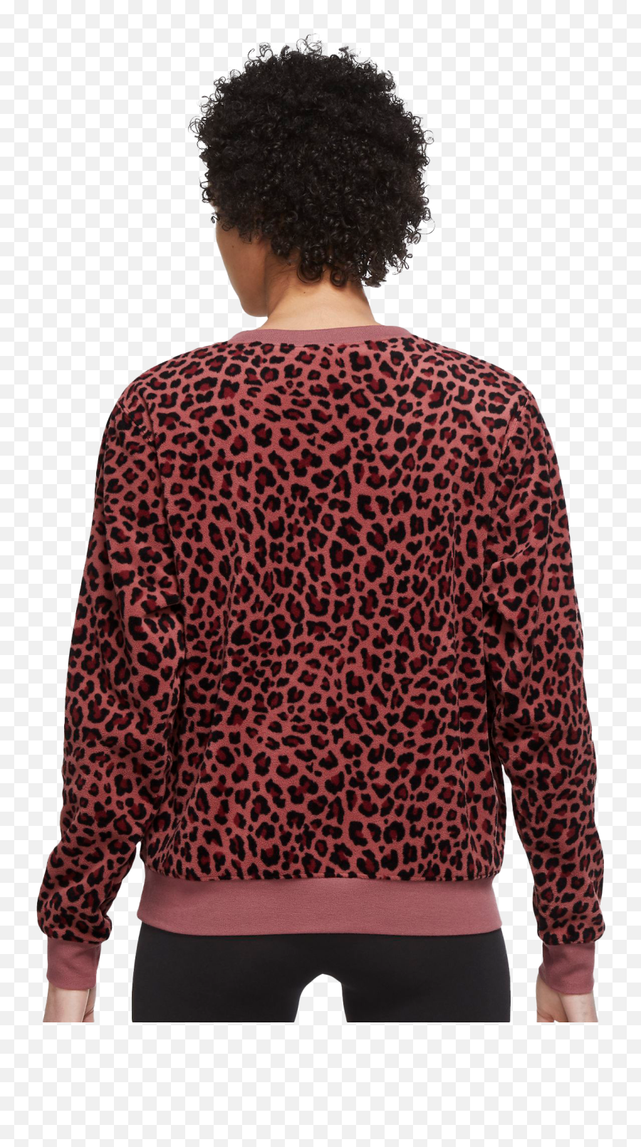 Nike Womenu0027s Sportswear Essential Fleece Crew Cheetah Print Sweatshirt - Long Sleeve Png,Icon Cheetah Gloves