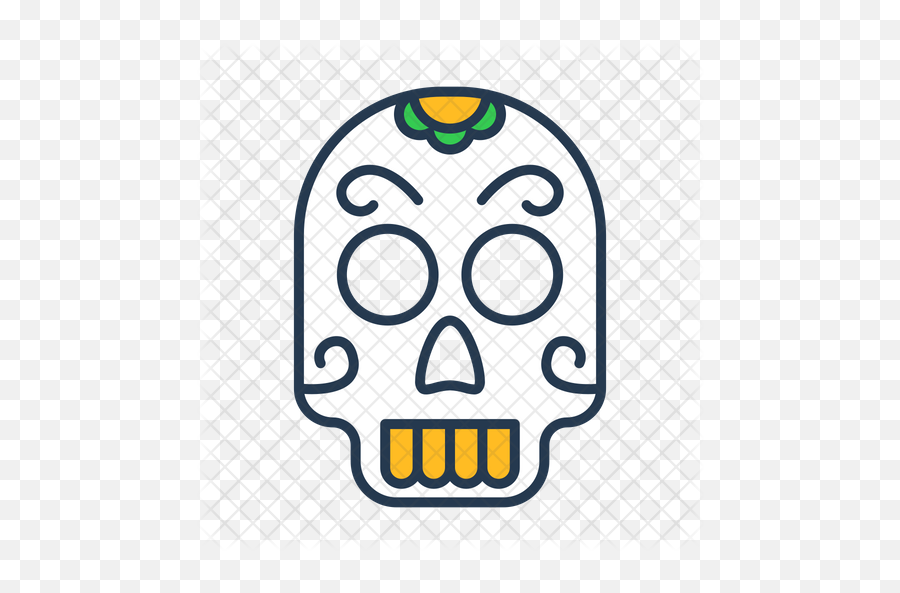 Mexican Skull Icon Of Colored Outline - Skull Png,Mexican Skull Png