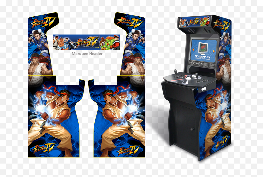 Fighting Game Inspired Arcade Graphics Room - Tron Arcade Game Mame Png,Arcade Cabinet Png