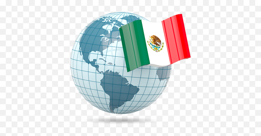 Globe With Flag Illustration Of Mexico - United States On Globe Png,Globe Png Icon