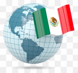 Globe With Flag Illustration Of Mexico - United States On png