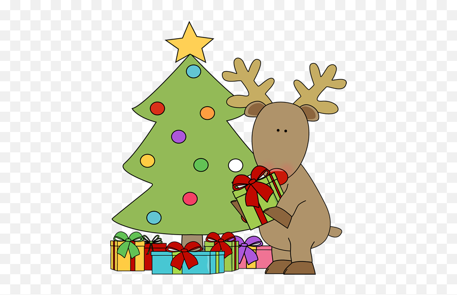 Christmas Present Under Tree Cartoon Images - Clipart Best Reindeer With Presents Cartoon Png,Christmas Present Transparent