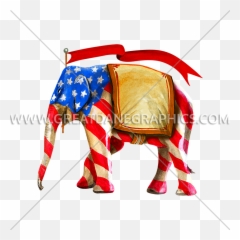 Republican Elephant Stripes - Illustration Png,Republican Elephant Png