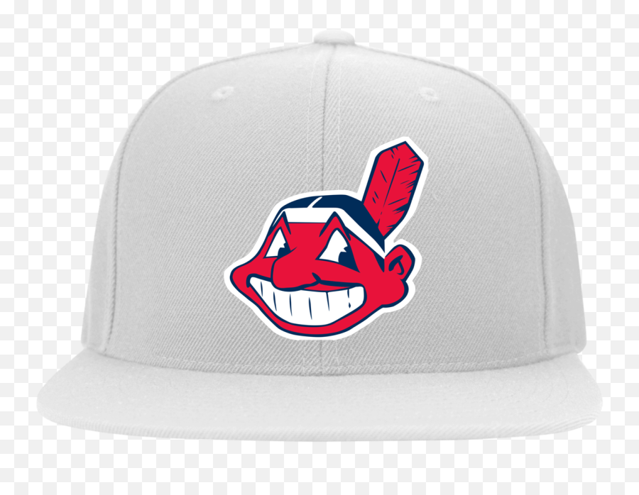 Official Cleveland Indians Classic Wahoo Logo Yupoong Flat Bill Twill Flexfit Cap - Cleveland Indians Png,Indians Baseball Logo
