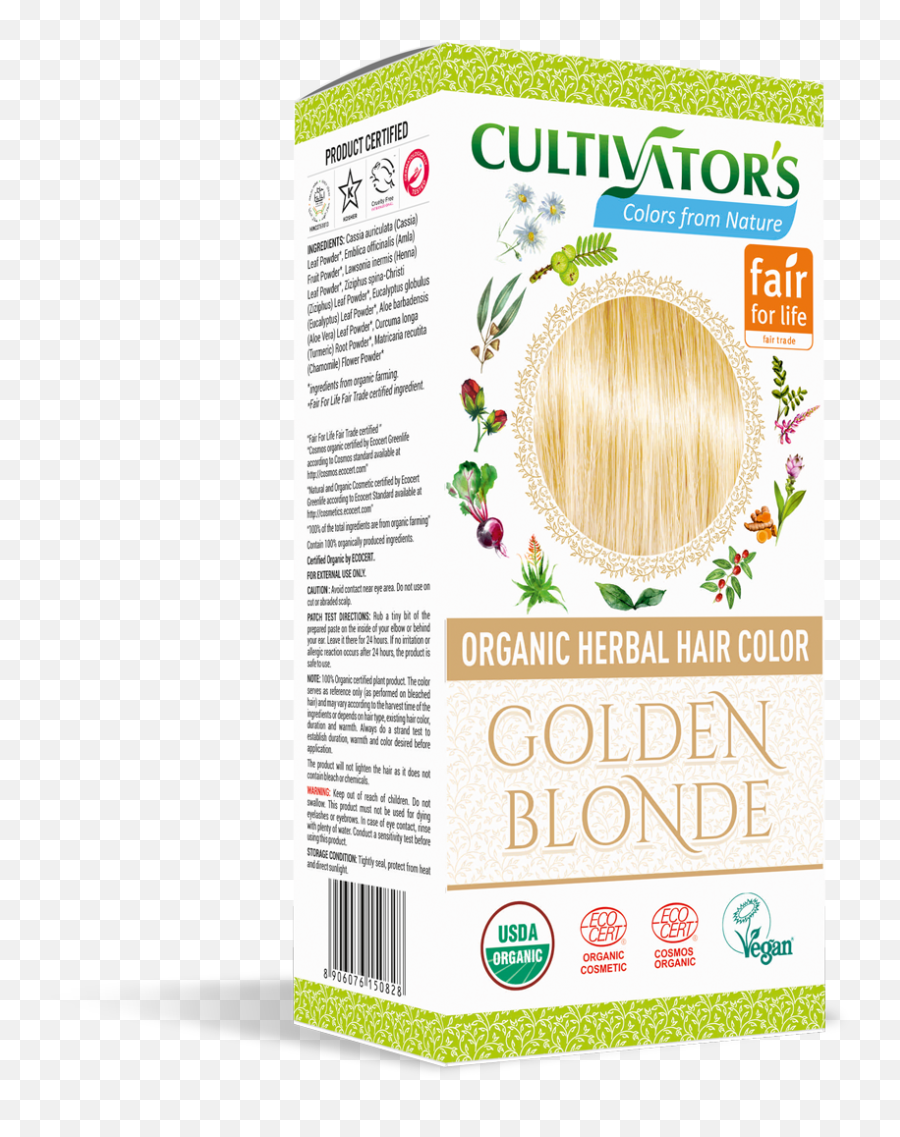 Cultivatoru0027s Organic Herbal Golden Blonde Hair Color 4x25g - Cultivator Indian Hair Color Png,Blonde Hair Png