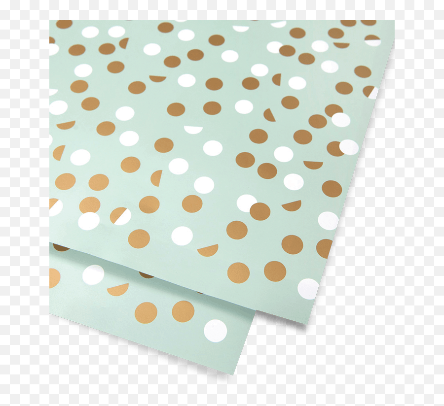 Gold Dot Png - Gold U0026 White Dot Mint Wrapping Paper Polka Polka Dot,White Polka Dots Png