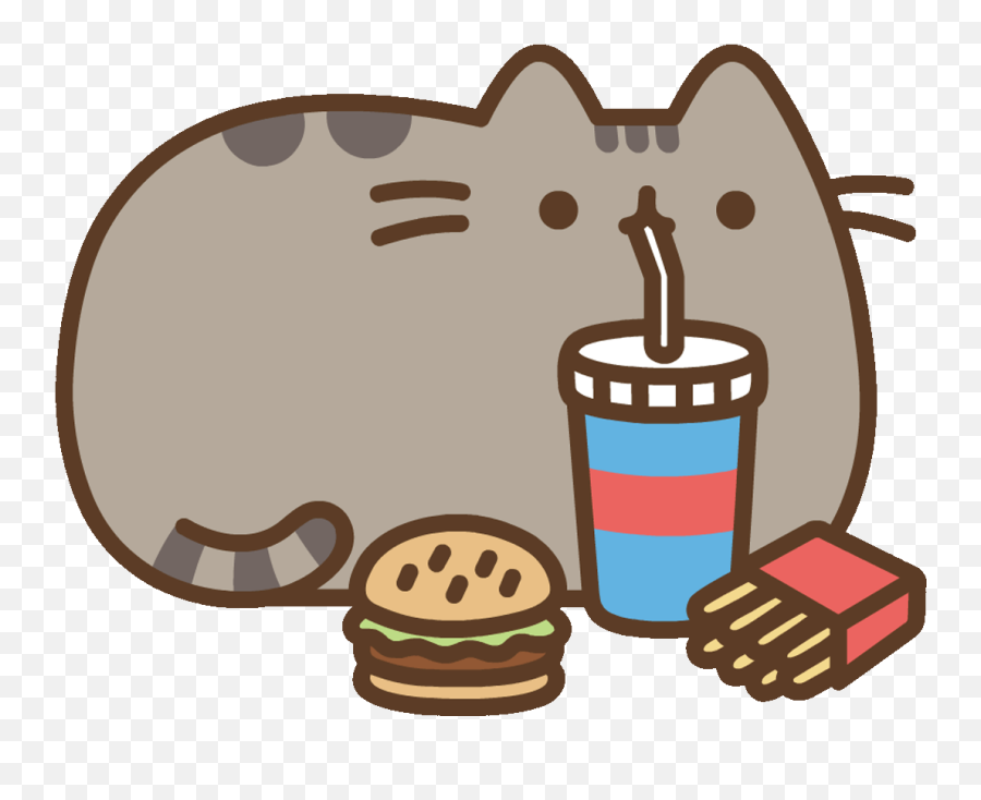Fast Food Cat Sticker By Pusheen - Food Pusheen Cat Png,Pusheen Transparent