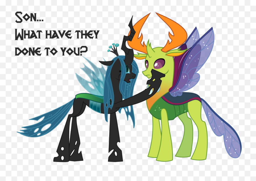 Sad Mouth - Queen Chrysalis X Thorax Png Download Thorax Reformed Queen Chrysalis,Sad Mouth Png