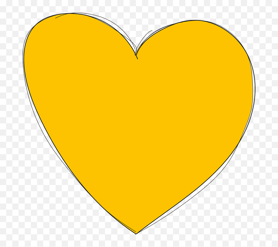 Heart Yellow Love - Coração Desenho Amarelo Png,Yellow Heart Png