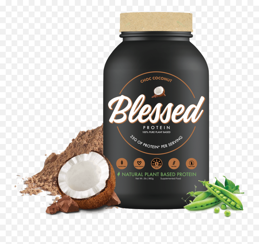 Blessed Protein Choc Coconut - Vegan Salted Caramel Protein Png,Coconut Transparent