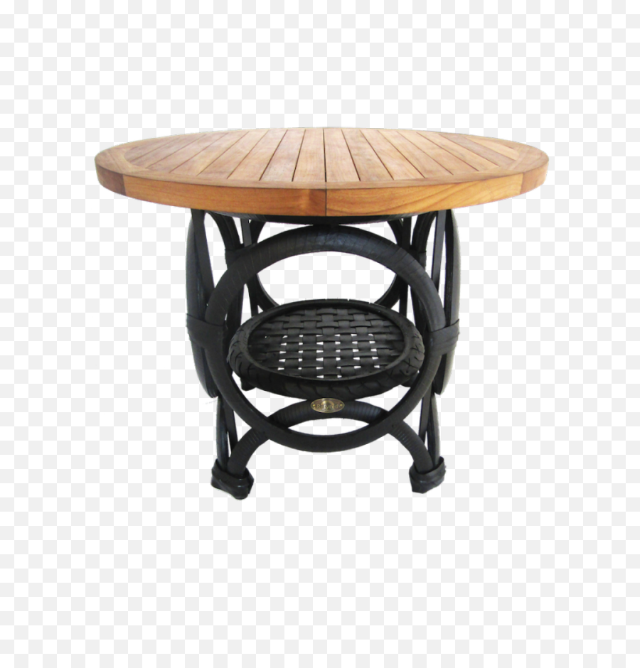Download 01 Teak Tyre Cafe Table Round - Solid Png,Cafe Table Png