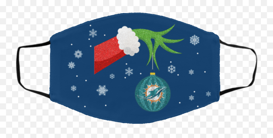 The Grinch Christmas Ornament Miami Dolphins Face Mask - Face Mask Stone Island Mask Png,Miami Dolphins Png