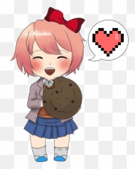 Happy Lil Cookie Sayori Transparent Ddlc - Ddlc Sayori Fanart Cookie Png,Sayori Transparent