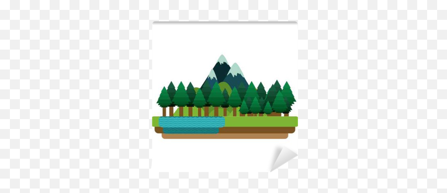 Forest And Mountain Icon Landscape Nature Outdoor Beautiful Season Theme Isolated Design Vector Illustration Wall Mural U2022 Pixers - We Live To Parc De Sceaux Png,Landscape Icon Vector