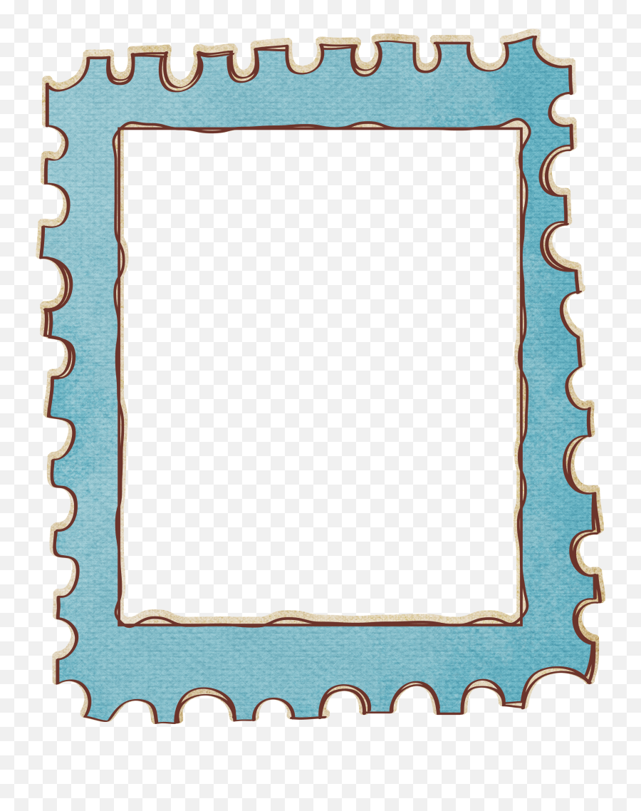 Download Postal Stamp Png - Stamp Postage Frame Clipart,Blue Frame Png