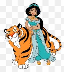 Jasmine And Rajah Clip Art Disney Galore - Princess Jasmine And Rajah Png,Princess Jasmine Png