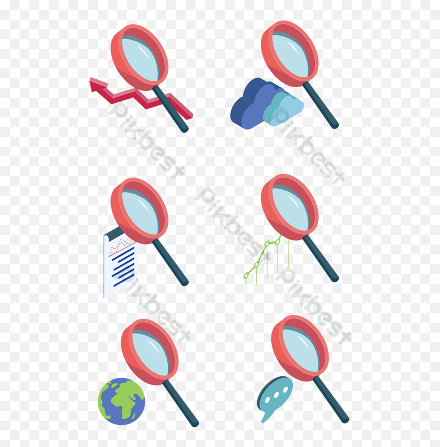 Query Magnifying Glass Icon Design Element Ai Free - Loupe Png,Magnifiying Glass Icon