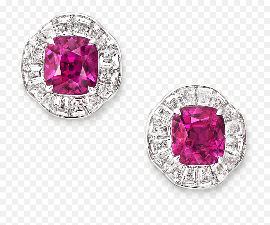 Ruby And Diamond Earrings Rubies 806 Cts Graff - Diamond Earrings Hd Png,Pink Subscribe Png