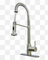 Rv Metal Spring Pulldown Faucet With Sprayer Brushed Nickel Finish - 3 Or 1 Hole Sink Camper Faucet Png,Sink Png