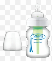 Dr Brownu0027s Natural Flow Options Glass Wide - Neck Bottle Baby Bottle Png,Baby Bottle Png