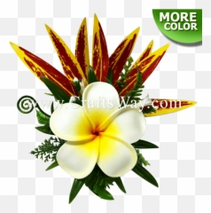 Plumeria Bi U0026 Silk Leaves Hair Clip - Artificial Flower Png,Plumeria Flower Png