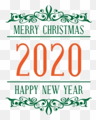 Download New Year 2020 Text Green Font For Happy Ideas Hq - Merry Christmas Transparent png