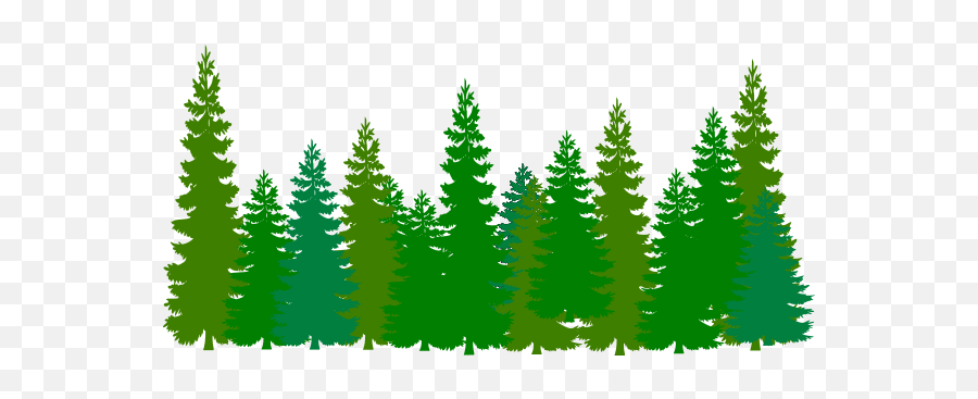 Green Tree Line Clip Art - Pine Trees Silhouette Png,Tree Line Png