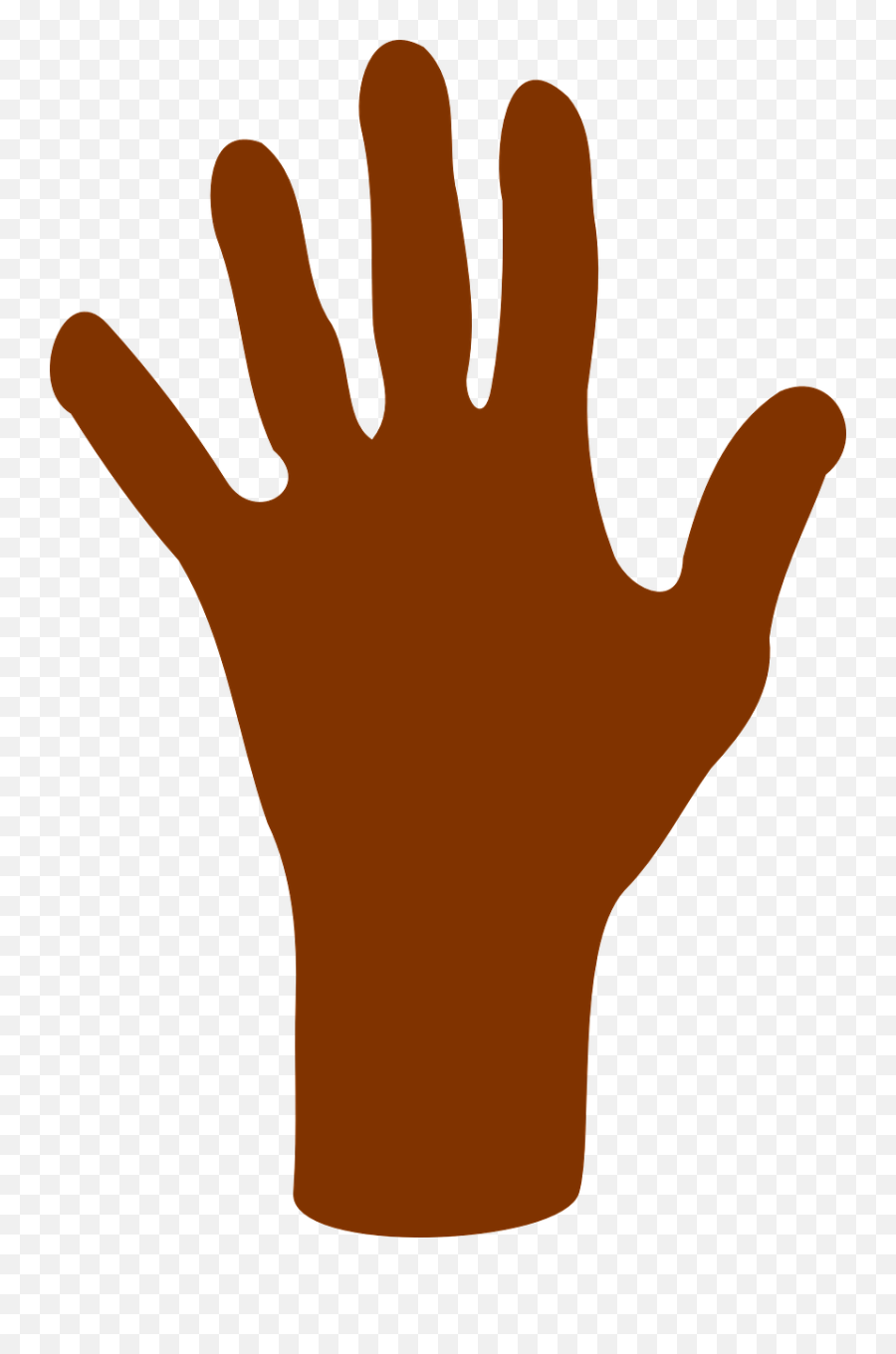 Hand Fingers Silhouette - Raised Hand Clip Art Png,Raised Hands Png
