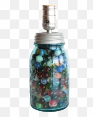 Png Ball Mason Jar Table Lamp - Mason Jar Marble Lamp,Marbles Png